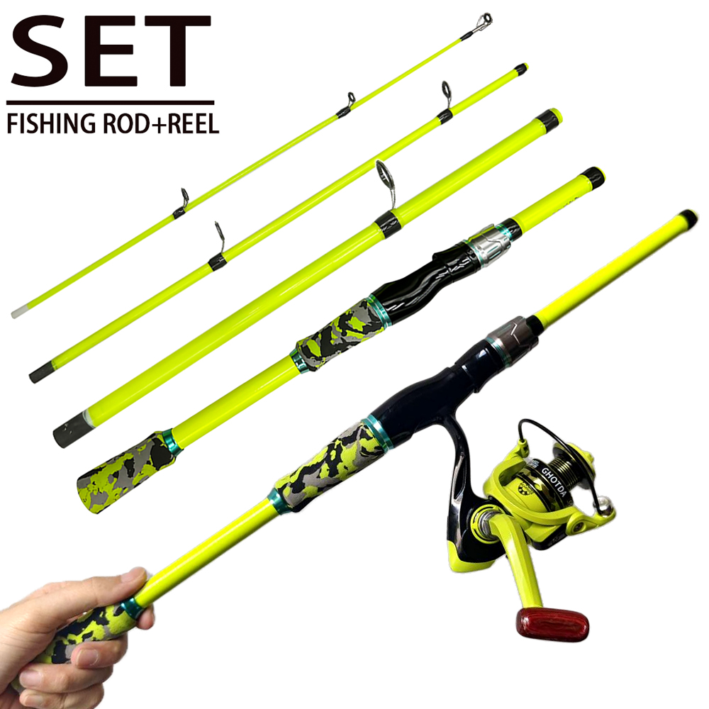 Juego combinado de caña de pes - Spincast Reel reseña y precio